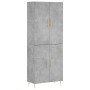 Aparador alto madera contrachapada gris hormigón 69,5x34x180 cm de vidaXL, Aparadores - Ref: Foro24-3195671, Precio: 157,00 €...