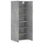 Aparador alto madera contrachapada gris hormigón 69,5x34x180 cm de vidaXL, Aparadores - Ref: Foro24-3195671, Precio: 156,76 €...