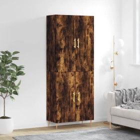 Aparador alto madera contrachapada roble ahumado 69,5x34x180 cm de vidaXL, Aparadores - Ref: Foro24-3195672, Precio: 138,99 €...