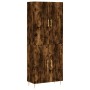 Aparador alto madera contrachapada roble ahumado 69,5x34x180 cm de vidaXL, Aparadores - Ref: Foro24-3195672, Precio: 138,51 €...