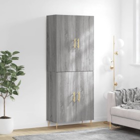 Aparador alto madera contrachapada gris sonoma 69,5x34x180 cm de vidaXL, Aparadores - Ref: Foro24-3195673, Precio: 157,99 €, ...