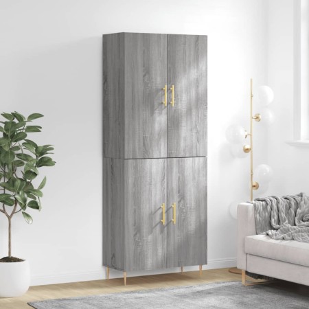 Tall gray Sonoma plywood sideboard 69.5x34x180 cm by vidaXL, Sideboards - Ref: Foro24-3195673, Price: 157,99 €, Discount: %