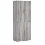 Aparador alto madera contrachapada gris sonoma 69,5x34x180 cm de vidaXL, Aparadores - Ref: Foro24-3195673, Precio: 158,59 €, ...