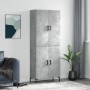 Concrete gray plywood tall sideboard 69.5x34x180 cm by vidaXL, Sideboards - Ref: Foro24-3195679, Price: 150,79 €, Discount: %