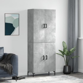 Concrete gray plywood tall sideboard 69.5x34x180 cm by vidaXL, Sideboards - Ref: Foro24-3195679, Price: 147,99 €, Discount: %