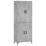 Aparador alto madera contrachapada gris hormigón 69,5x34x180 cm de vidaXL, Aparadores - Ref: Foro24-3195679, Precio: 150,79 €...