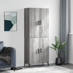 Aparador alto madera contrachapada gris sonoma 69,5x34x180 cm de vidaXL, Aparadores - Ref: Foro24-3195681, Precio: 157,06 €, ...