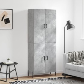 Concrete gray plywood tall sideboard 69.5x34x180 cm by vidaXL, Sideboards - Ref: Foro24-3195687, Price: 144,99 €, Discount: %