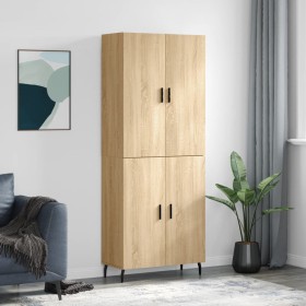 Aparador alto madera contrachapada color roble 69,5x34x180 cm de vidaXL, Aparadores - Ref: Foro24-3195694, Precio: 157,99 €, ...