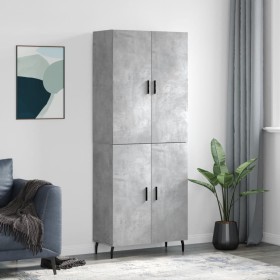 Concrete gray plywood tall sideboard 69.5x34x180 cm by vidaXL, Sideboards - Ref: Foro24-3195695, Price: 149,14 €, Discount: %