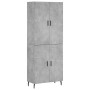 Aparador alto madera contrachapada gris hormigón 69,5x34x180 cm de vidaXL, Aparadores - Ref: Foro24-3195695, Precio: 149,14 €...