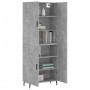 Aparador alto madera contrachapada gris hormigón 69,5x34x180 cm de vidaXL, Aparadores - Ref: Foro24-3195695, Precio: 149,14 €...