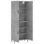 Aparador alto madera contrachapada gris hormigón 69,5x34x180 cm de vidaXL, Aparadores - Ref: Foro24-3195695, Precio: 149,14 €...