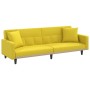 Sofá cama con cojines tela amarillo claro de vidaXL, Sofás - Ref: Foro24-351879, Precio: 240,08 €, Descuento: %