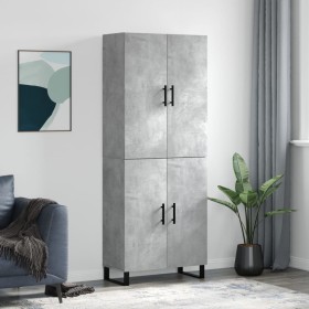 Tall plywood gray concrete sideboard 69.5x34x180 cm by vidaXL, Sideboards - Ref: Foro24-3195703, Price: 169,96 €, Discount: %