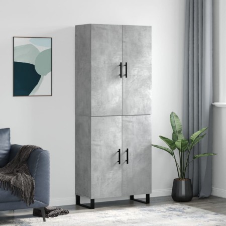 Tall plywood gray concrete sideboard 69.5x34x180 cm by vidaXL, Sideboards - Ref: Foro24-3195703, Price: 169,75 €, Discount: %