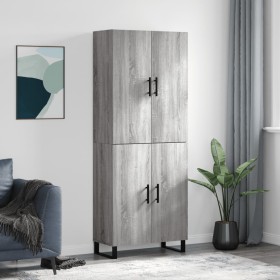 High sideboard sonoma gray plywood 69.5x34x180 cm by vidaXL, Sideboards - Ref: Foro24-3195705, Price: 161,99 €, Discount: %