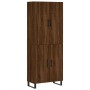 Aparador alto madera contrachapada marrón roble 69,5x34x180 cm de vidaXL, Aparadores - Ref: Foro24-3195706, Precio: 162,99 €,...