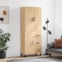 Aparador alto madera contrachapada color roble 69,5x34x180 cm de vidaXL, Aparadores - Ref: Foro24-3195926, Precio: 185,99 €, ...