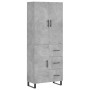 Aparador alto madera contrachapada gris hormigón 69,5x34x180 cm de vidaXL, Aparadores - Ref: Foro24-3195927, Precio: 173,13 €...