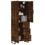 Aparador alto madera contrachapada roble ahumado 69,5x34x180 cm de vidaXL, Aparadores - Ref: Foro24-3195928, Precio: 176,42 €...