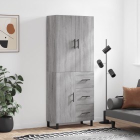 Aparador alto madera contrachapada gris sonoma 69,5x34x180 cm de vidaXL, Aparadores - Ref: Foro24-3195929, Precio: 178,99 €, ...