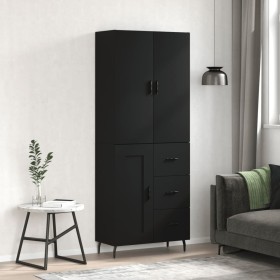 Aparador alto madera contrachapada negro 69,5x34x180 cm de vidaXL, Aparadores - Ref: Foro24-3196028, Precio: 173,99 €, Descue...