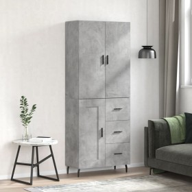 Aparador alto madera contrachapada gris hormigón 69,5x34x180 cm de vidaXL, Aparadores - Ref: Foro24-3196031, Precio: 154,99 €...