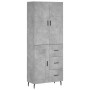 Aparador alto madera contrachapada gris hormigón 69,5x34x180 cm de vidaXL, Aparadores - Ref: Foro24-3196031, Precio: 156,90 €...