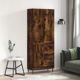 Aparador alto madera contrachapada roble ahumado 69,5x34x180 cm de vidaXL, Aparadores - Ref: Foro24-3196032, Precio: 154,99 €...