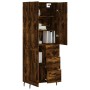 Aparador alto madera contrachapada roble ahumado 69,5x34x180 cm de vidaXL, Aparadores - Ref: Foro24-3196032, Precio: 159,10 €...