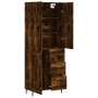 Aparador alto madera contrachapada roble ahumado 69,5x34x180 cm de vidaXL, Aparadores - Ref: Foro24-3196032, Precio: 159,10 €...