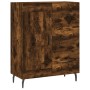 Aparador alto madera contrachapada roble ahumado 69,5x34x180 cm de vidaXL, Aparadores - Ref: Foro24-3196032, Precio: 159,10 €...