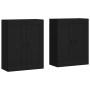 Wall cabinets 2 units engineered wood black by vidaXL, Sideboards - Ref: Foro24-3198034, Price: 162,19 €, Discount: %