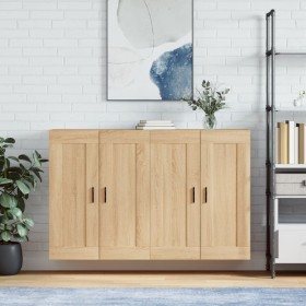 Wall cabinets 2 units engineered wood Sonoma oak by vidaXL, Sideboards - Ref: Foro24-3198036, Price: 120,36 €, Discount: %