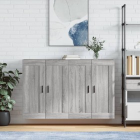 Wall cabinets 2 units engineered wood Sonoma gray by vidaXL, Sideboards - Ref: Foro24-3198039, Price: 123,67 €, Discount: %