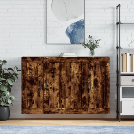 Wall cabinets 2 pcs engineered wood smoked oak by vidaXL, Sideboards - Ref: Foro24-3198046, Price: 121,40 €, Discount: %