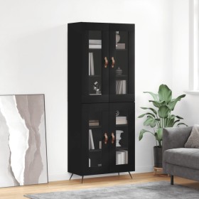 Aparador alto madera contrachapada negro 69,5x34x180 cm de vidaXL, Aparadores - Ref: Foro24-3198250, Precio: 162,99 €, Descue...