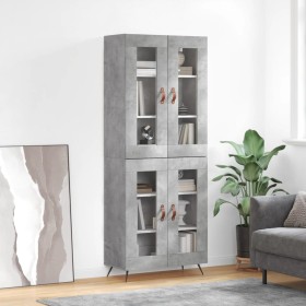 Concrete gray plywood tall sideboard 69.5x34x180 cm by vidaXL, Sideboards - Ref: Foro24-3198253, Price: 166,00 €, Discount: %