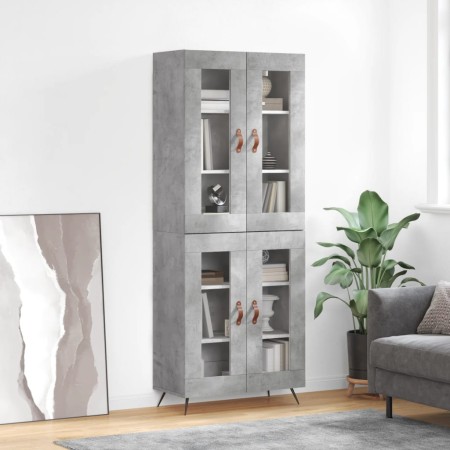 Concrete gray plywood tall sideboard 69.5x34x180 cm by vidaXL, Sideboards - Ref: Foro24-3198253, Price: 157,99 €, Discount: %