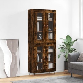 Tall smoked oak plywood highboard 69.5x34x180 cm by vidaXL, Sideboards - Ref: Foro24-3198254, Price: 157,99 €, Discount: %