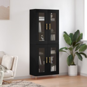 Tall black plywood sideboard 69.5x34x180 cm by vidaXL, Sideboards - Ref: Foro24-3198266, Price: 168,99 €, Discount: %