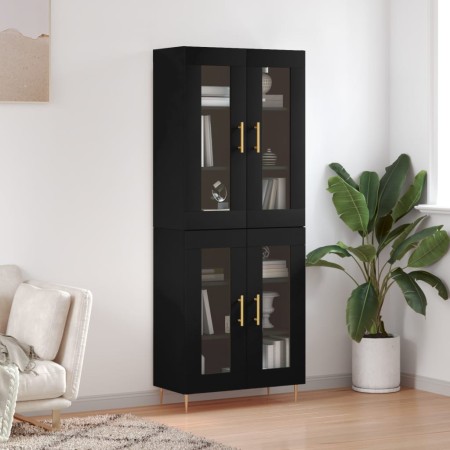 Aparador alto madera contrachapada negro 69,5x34x180 cm de vidaXL, Aparadores - Ref: Foro24-3198266, Precio: 168,99 €, Descue...