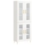 Aparador alto madera contrachapada blanco brillo 69,5x34x180 cm de vidaXL, Aparadores - Ref: Foro24-3198267, Precio: 205,26 €...