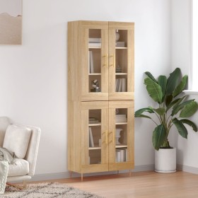 Tall plywood oak-colored highboard 69.5x34x180 cm by vidaXL, Sideboards - Ref: Foro24-3198268, Price: 156,37 €, Discount: %