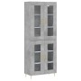 Aparador alto madera contrachapada gris hormigón 69,5x34x180 cm de vidaXL, Aparadores - Ref: Foro24-3198269, Precio: 164,87 €...