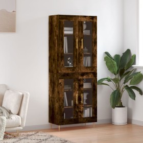 Aparador alto madera contrachapada roble ahumado 69,5x34x180 cm de vidaXL, Aparadores - Ref: Foro24-3198270, Precio: 163,99 €...