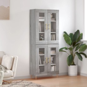 Aparador alto madera contrachapada gris sonoma 69,5x34x180 cm de vidaXL, Aparadores - Ref: Foro24-3198271, Precio: 168,99 €, ...