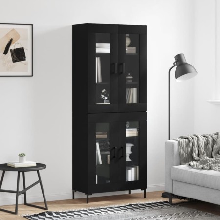 Aparador alto madera contrachapada negro 69,5x34x180 cm de vidaXL, Aparadores - Ref: Foro24-3198274, Precio: 168,09 €, Descue...