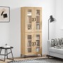 Aparador alto madera contrachapada color roble 69,5x34x180 cm de vidaXL, Aparadores - Ref: Foro24-3198276, Precio: 170,48 €, ...